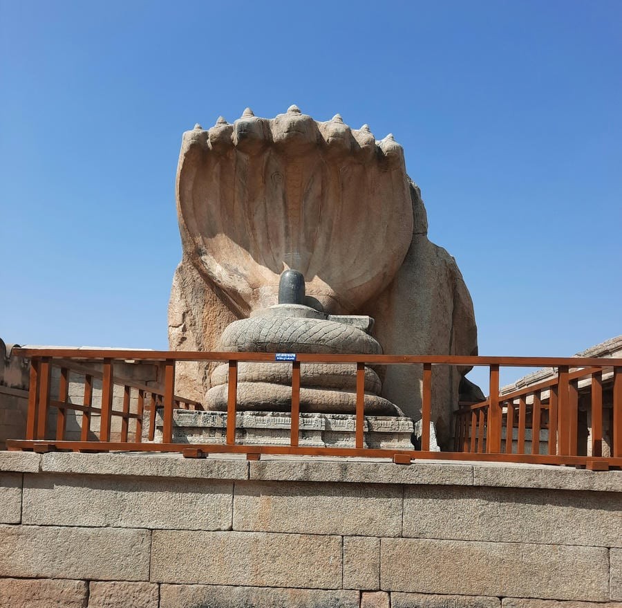 The iconic multi-headed monolithic stone Nagalinga sculpture at the ancient Lepakshi temple, featured in our guide to the 21 best places to visit in south.