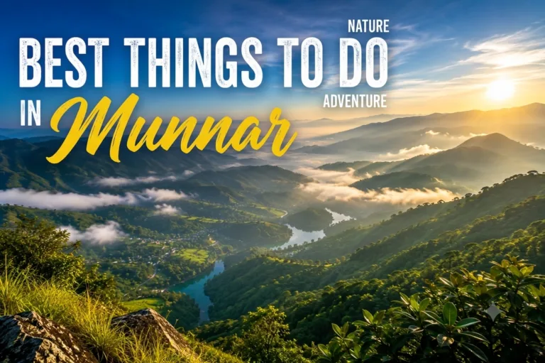 “Best things to do in Munnar with sunrise mountain view, misty valleys and scenic landscape in Kerala”