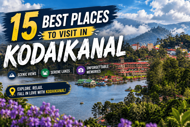 15 Best Places to Visit in Kodaikanal with scenic lake, hills and lush green landscapes