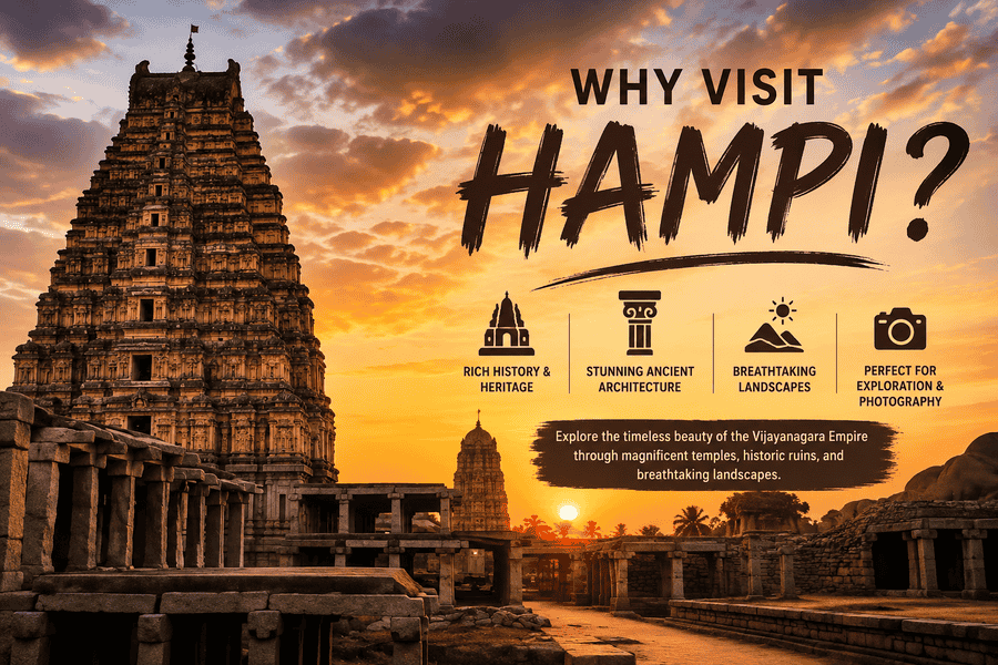 Why Visit Hampi - best 11 places to visit in Hampi showcasing sunset view with Virupaksha Temple and historic best places to visit in Hampi showcasing sunset view with Virupaksha Temple and historic ruins