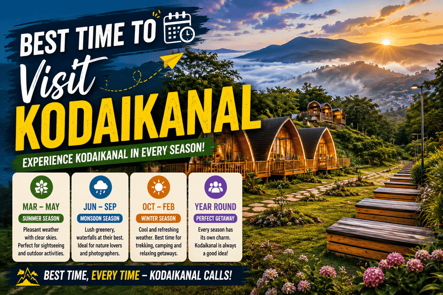 Best Time to Visit Kodaikanal – misty mountains, cottages, gardens and scenic views