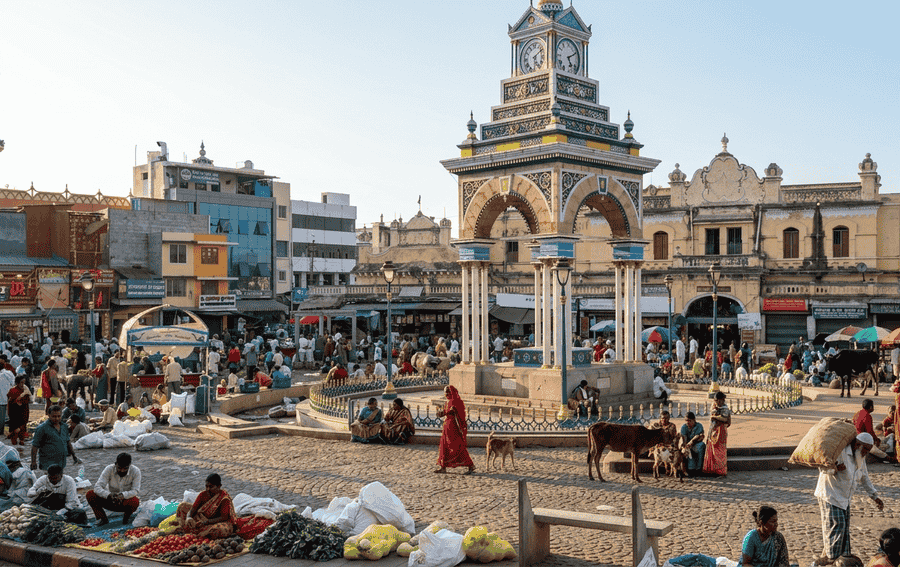 Symmetrical terraced lawns and water channels of Brindavan Gardens, featured among the 19 best places to visit in Mysore.