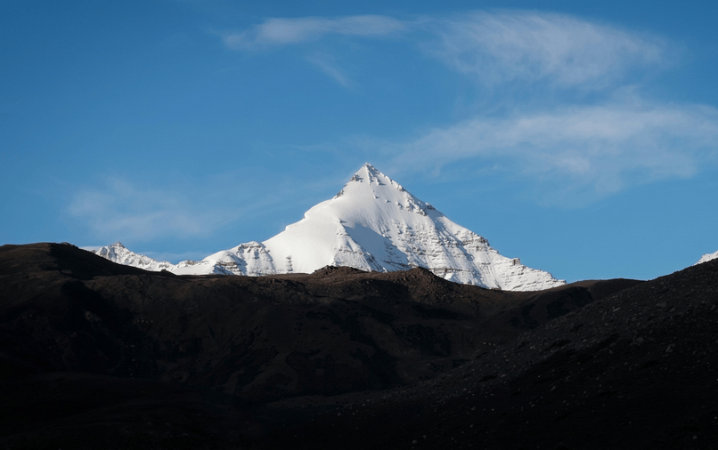 Snow-capped Himalayan mountain peak near Komic, the highest motorable village on a Spiti Itinerary for 3 Days.