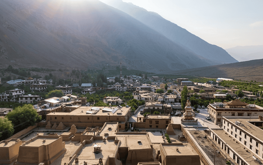 An aerial view of the ancient Tabo Monastery complex, a primary stop on our Spiti Itinerary for 3 Days.