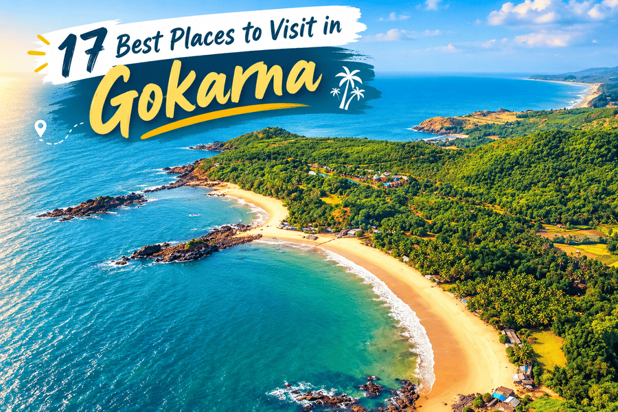 Aerial view of Gokarna beaches and coastline