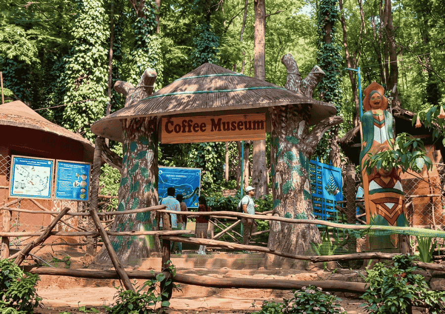The prominent entrance archway of the Araku Coffee Museum, a must-see cultural destination and one of the best places to visit in Araku Valley.