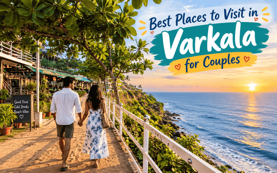 best places to visit in Varkala for couples with romantic beach walk and sunset view