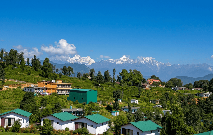 Snow-capped Panchachuli peaks visible from Chaukori - best places to visit Uttarakhand guide
