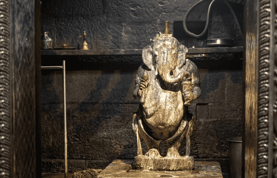 Ancient Lord Ganesha deity idol at Maha Ganapati Temple - best places to visit Gokarna guide