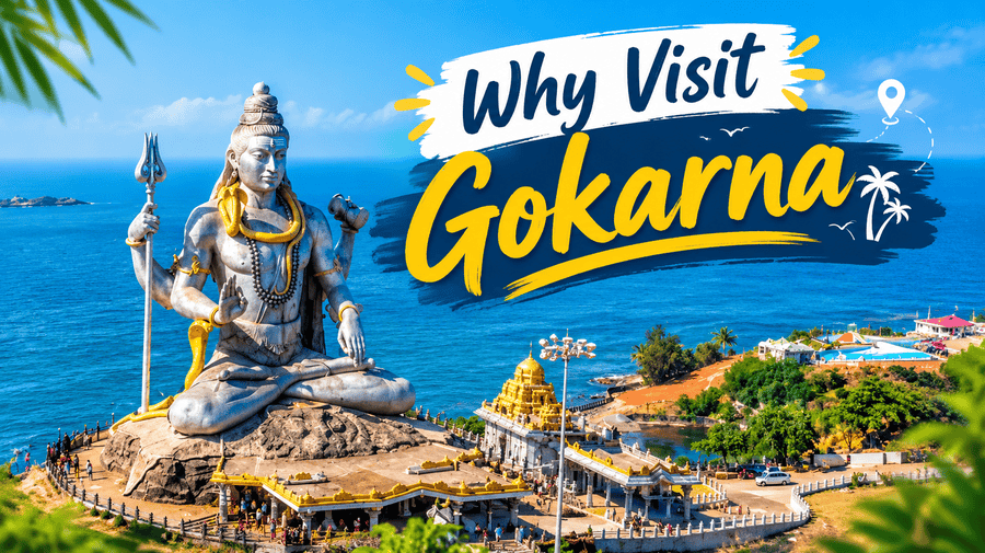 Aerial view of Gokarna beaches and coastline